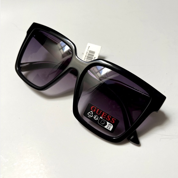 NWT GUESS Square Sunglasses Classic Black GO00073 Brown Stripe main image 7